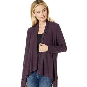Bobeau Amie Plum Open Front Cardigan